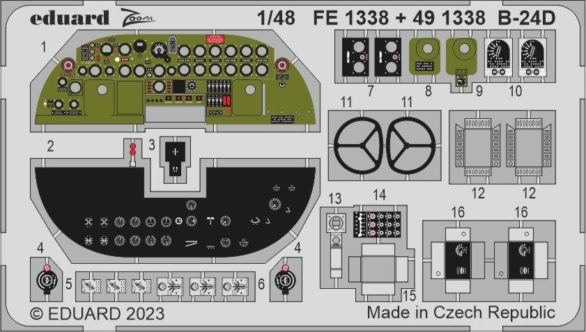 Eduard 491338 B-24D cockpit REVELL 1/48 – immagine 3