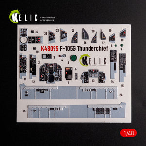 KELIK K48095 F-105G Thunderchief - interior 3D decals for HobbyBoss kit 1/48 – imagen 2