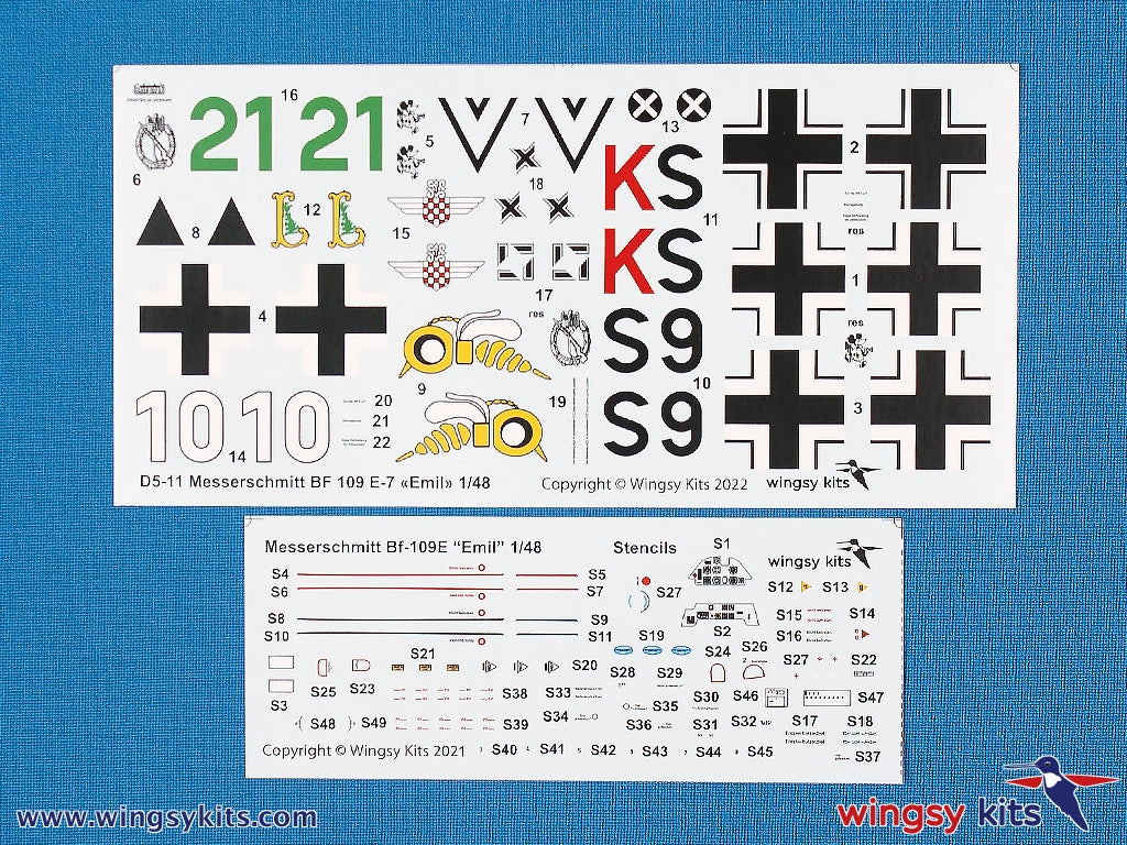 Wingsy Kits D5-11 German WWII Fighter MESSERSCHMITT Bf 109 E-7 1/48 – Bild 10