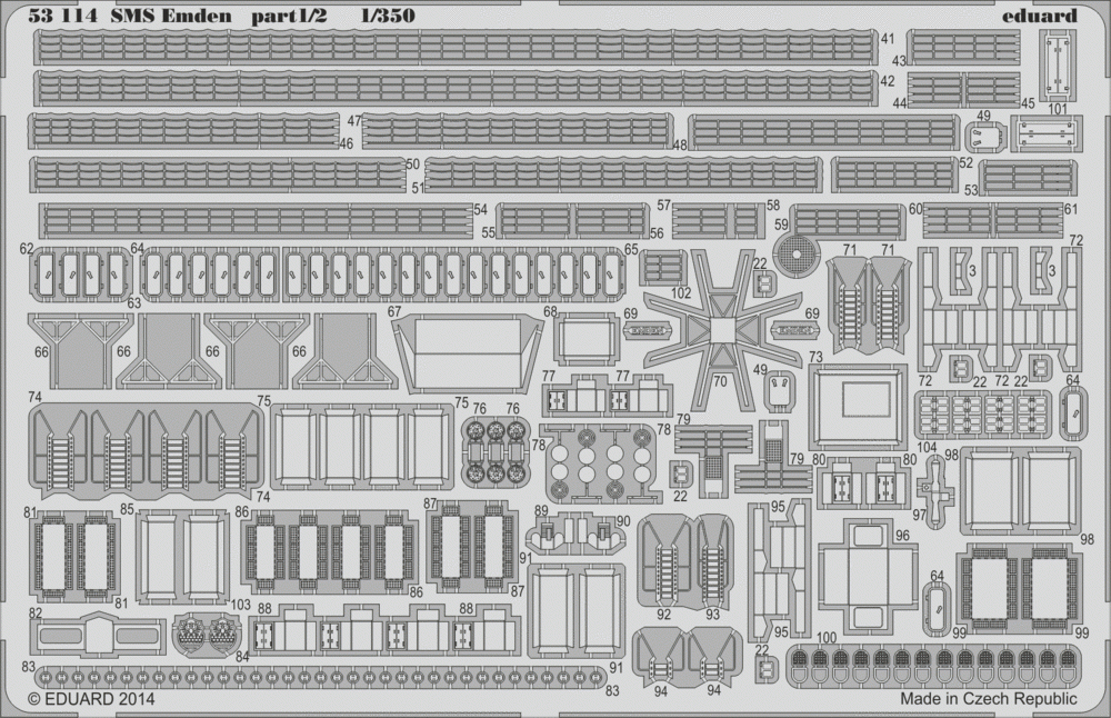 Eduard 53114 SMS Emden part 1 REVELL 1/350 – imagen 2