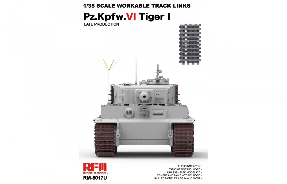 Rye Field Modèle 5017U TIGER I PRODUCTION FINALE, CHENILLES FONCTIONNELLES 1/35