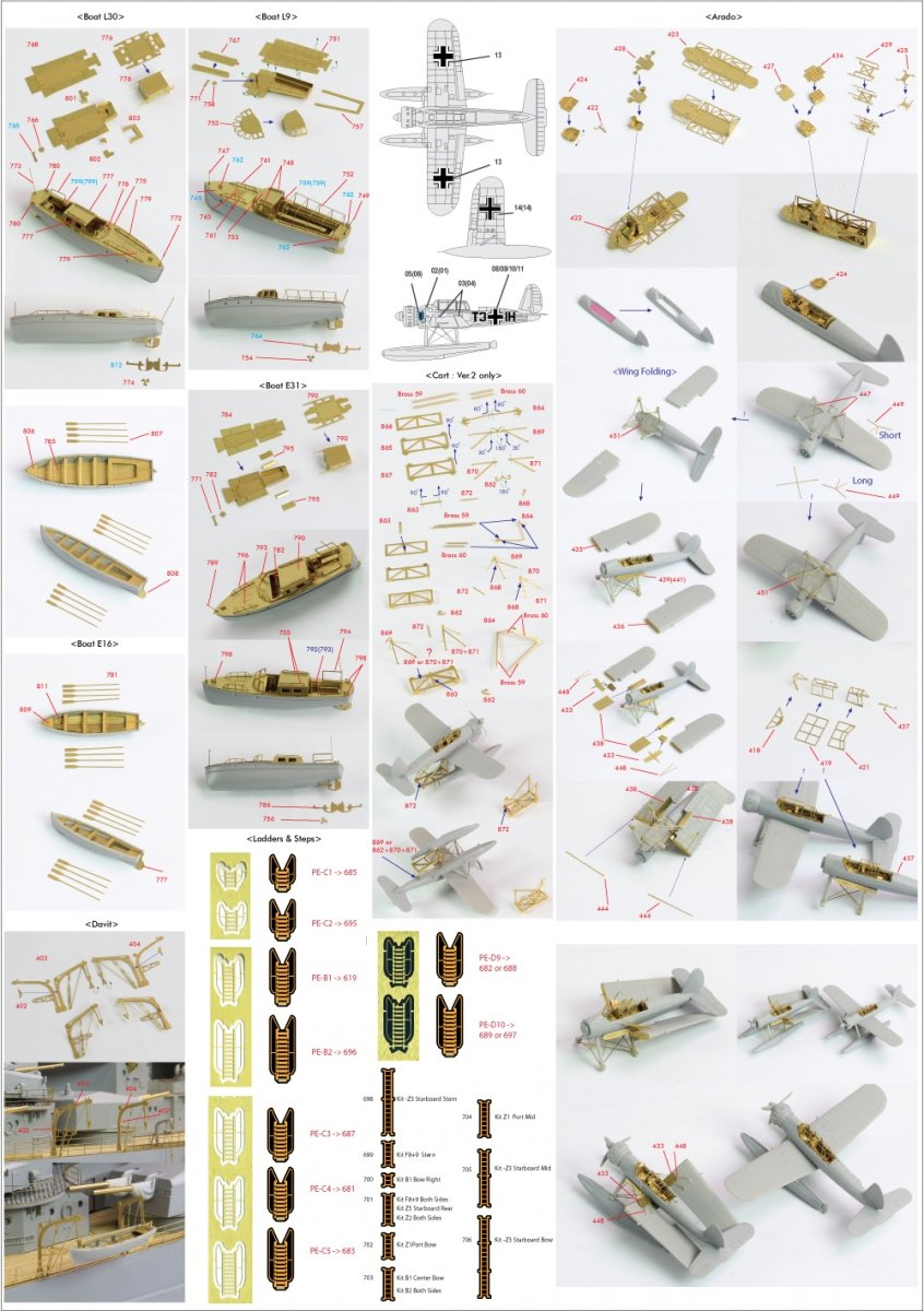 Pontos 23001F2 BISMARCK 1941 Detail Up Set Basic Ver.2 1/200 – zdjęcie 21
