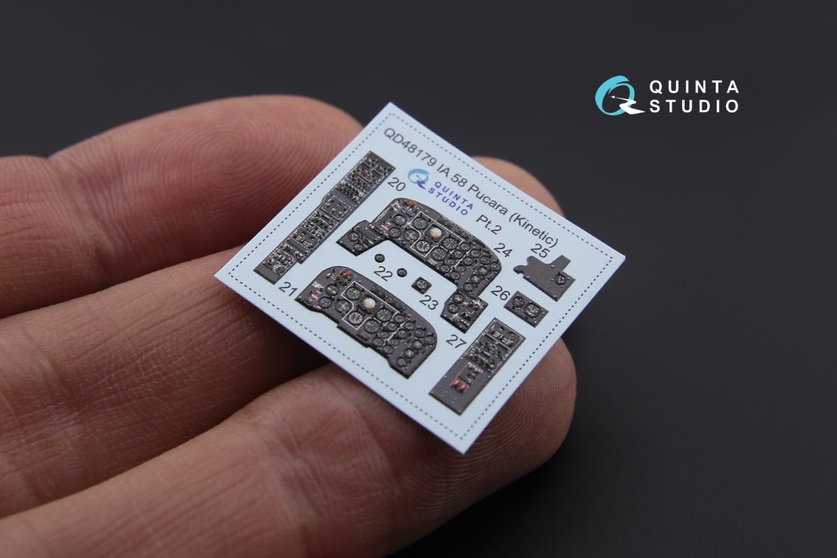 Quinta Studio QD48179 IA 58 Pucara 3D-Printed &amp;amp; coloured Interior on decal paper (for Kinetic kit) 1/48 – imagen 3