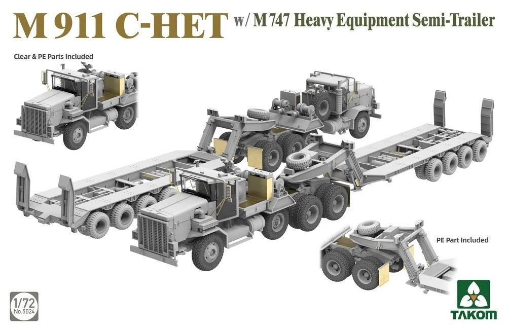 Takom 5024 M911 C-HET w/M747 Heavy Equipment Semi-Trailer 1/72 – imagen 2