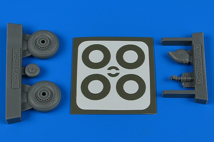 Aires 4823 Macchi Mc.200 - early wheels & paint masks 1/48 ITALERI / TAMIYA