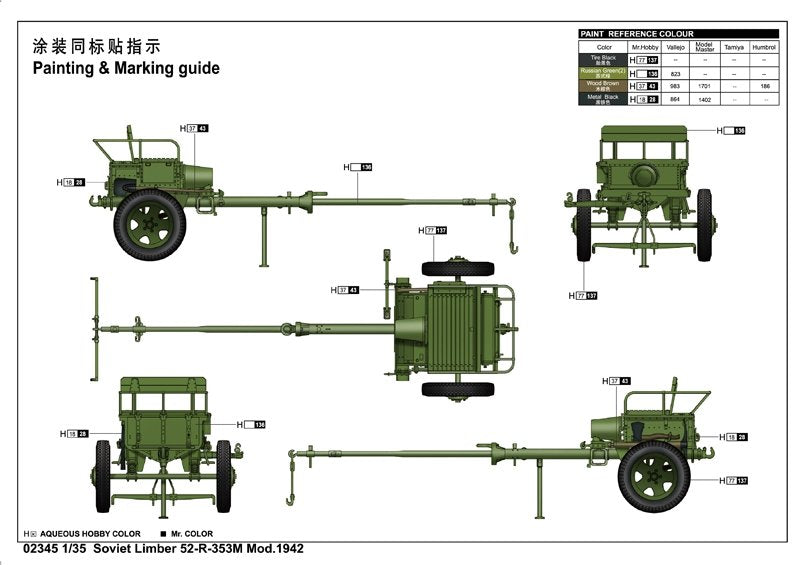 Trumpeter 02345 Soviet Limber 52-R-353M Mod.1942 – immagine 3
