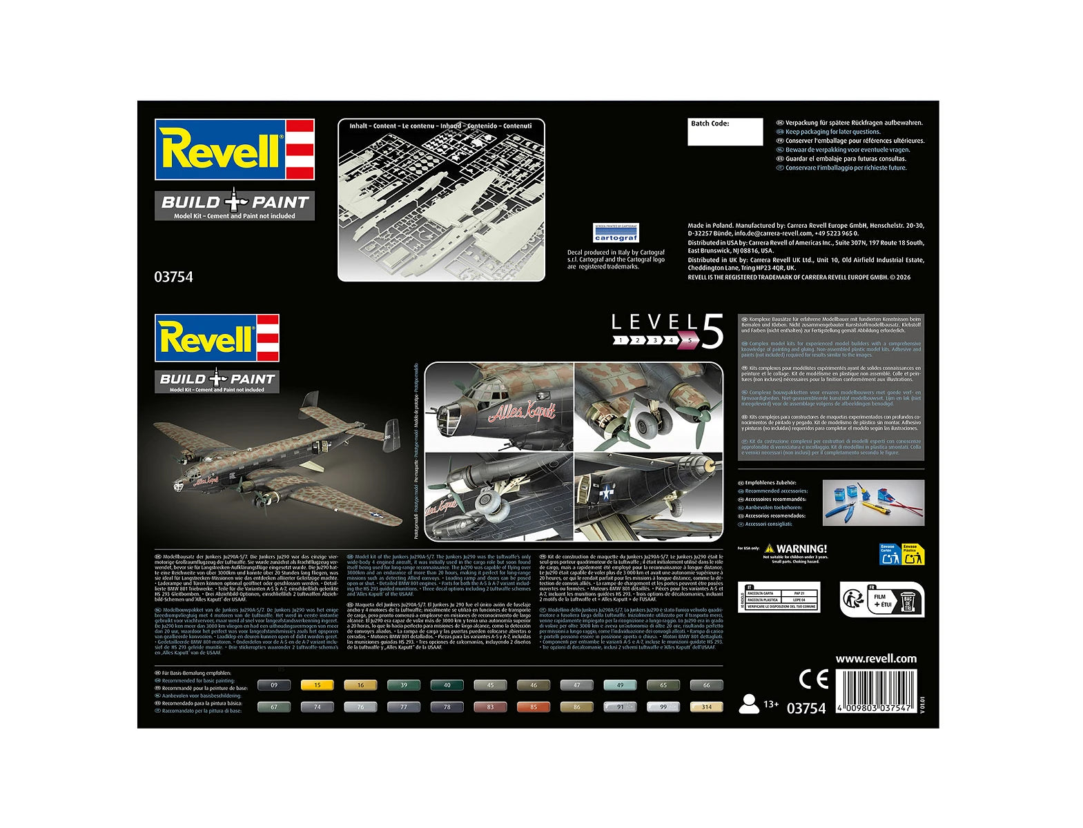 Revell 03754 Junkers Ju 290 A-5 &amp;quot;Seeadler&amp;quot; 1/72 – imagen 9