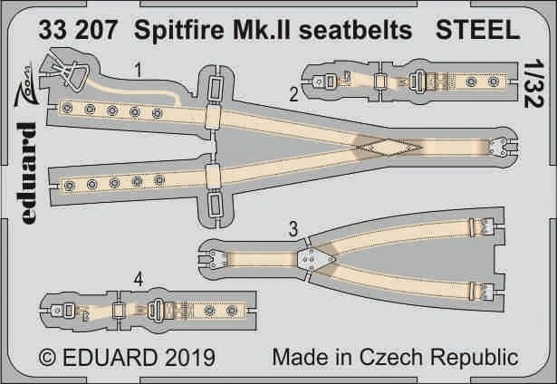 Ceintures de sécurité Eduard 33207 Spitfire Mk. II en acier Revell 1/32