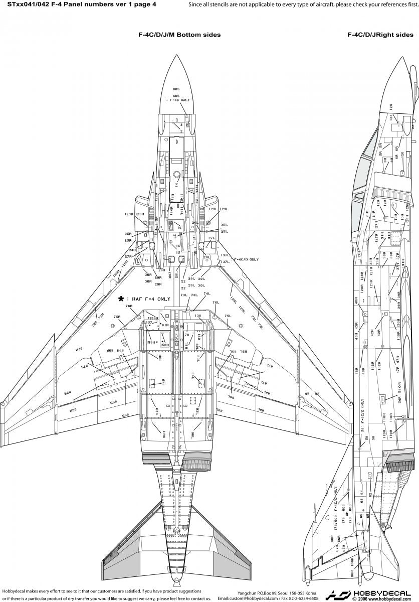 Décalcomanies HobbyDecal ST48041V1 F-4 Numéros de panneau Police de pochoir noire version 1 1/48 – image 5