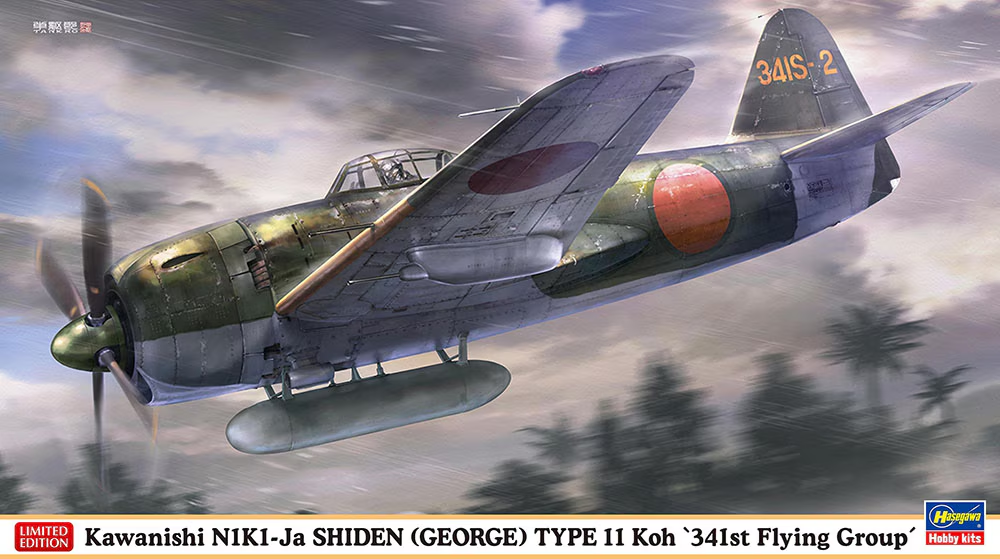 Hasegawa 07541 Kawanishi N1K1-Ja Shiden (George) Type 11 Koh '341st Flying Group' 1/48