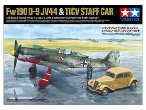 Tamiya 25213 Focke-Wulf Fw190 D-9 JV44 &amp;amp; Citroen 11CV Staff Car Set 1/48 – imagen 2
