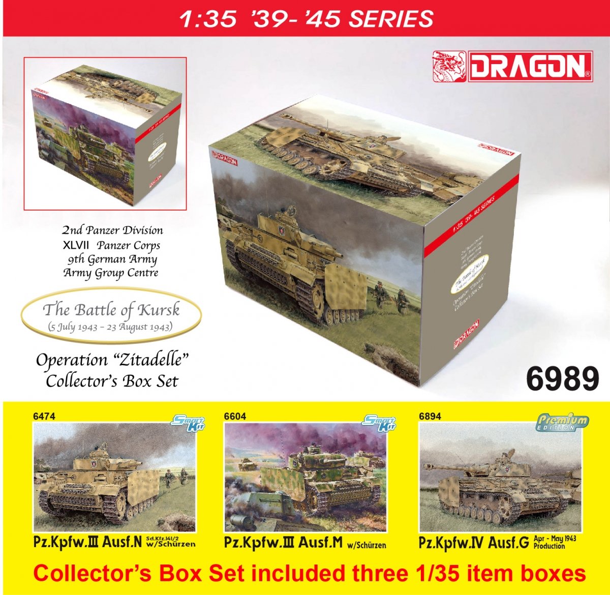 Dragon 6989 The Battle of Kursk (5 July 1943 - 23 Aug 1943) - Operation "Zitadelle" Collector's Box Set 1/35