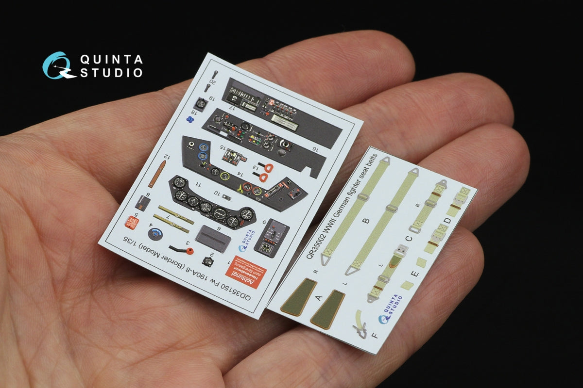 Quinta Studio QD35150 Fw 190A-8 interior 3D decals Border Model 1/35 – imagen 2