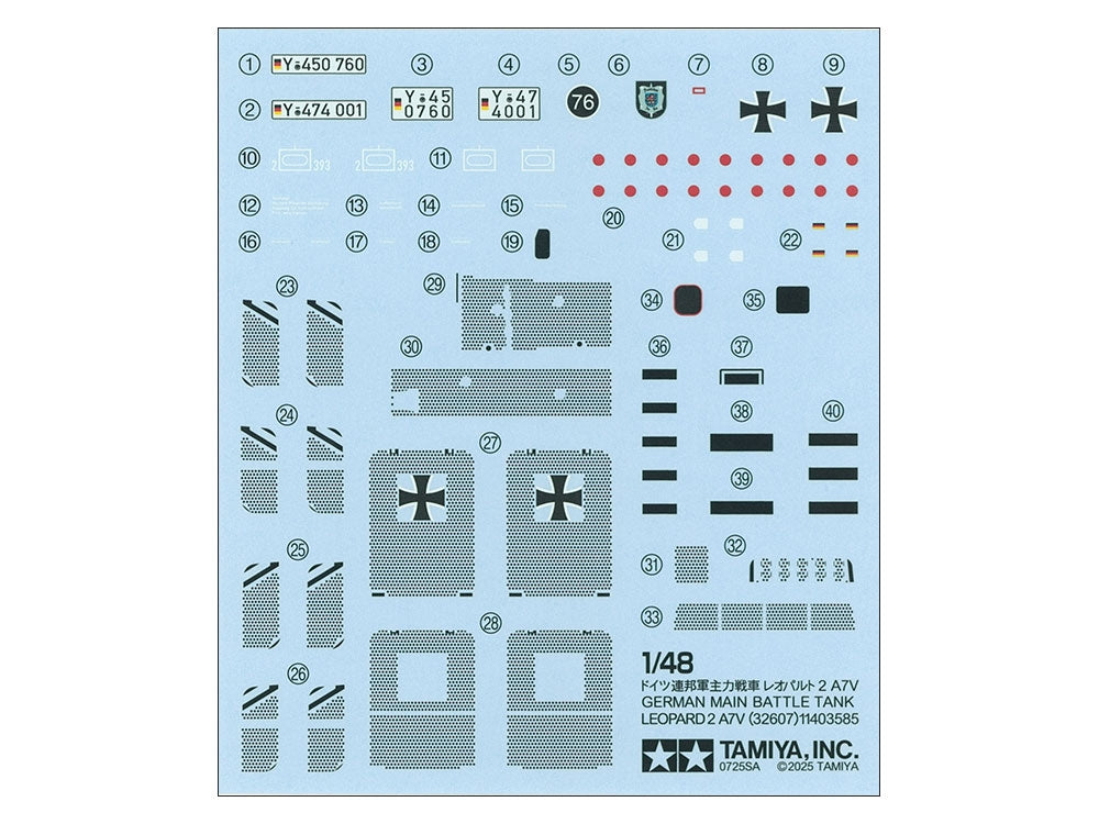 Tamiya 32607 Leopard 2 A7V German Main Battle Tank 1/48