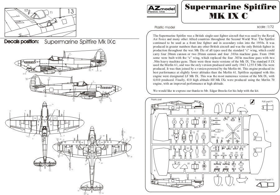 AZ Model AZ7391 Supermarine Spitfire Mk.IXc ,,Aces&amp;#39;&amp;#39; 1/72 – immagine 3