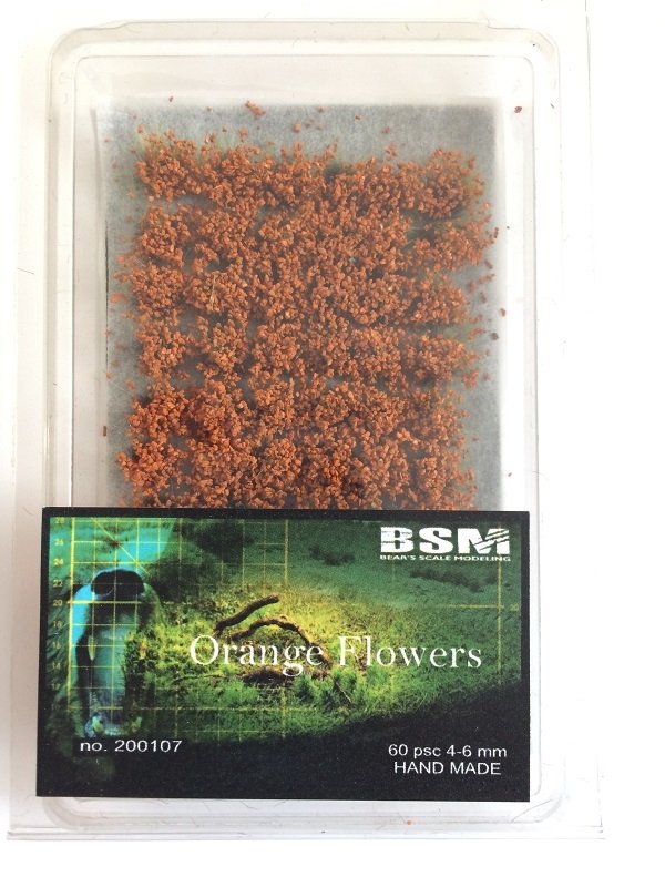 Bear&amp;#39;s Scale Modeling 200107 Fleurs orange 4-6 mm (60 pièces)