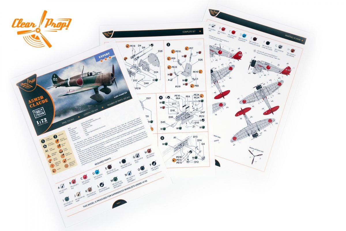 Clear Prop! CP72008 A5M2b Claude early version EXPERT KIT 1/72 – zdjęcie 22