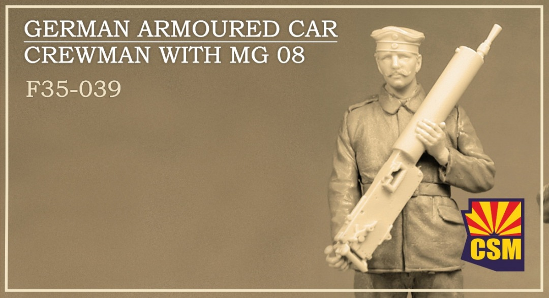 Copper State Models F35-039 German armoured car crewman with MG 08 1/35
