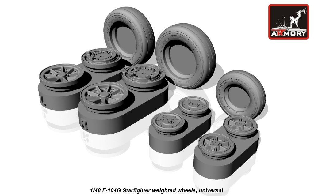 Armory Models AW48312 F-104G Starfighter wheels (w/ optional nose wheels) 1/48 – imagen 2