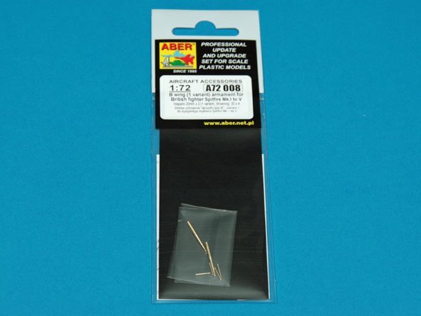 Aber A72 008 B wing (1 variant) armament for British fighter Spitfire Mk.I to V; Hispano 20mm x 2 (1 variant), Browning .30 tips x 4 1/72 – immagine 5