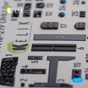 KELIK K72104 HE-219 UHU interior 3D decals for Dragon kit 1/72 – imagen 6