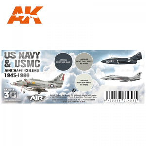 AK Interactive AK11745 US NAVY &amp;amp; USMC AIRCRAFT COLORS 1945-1980 3x17 ml – imagen 2