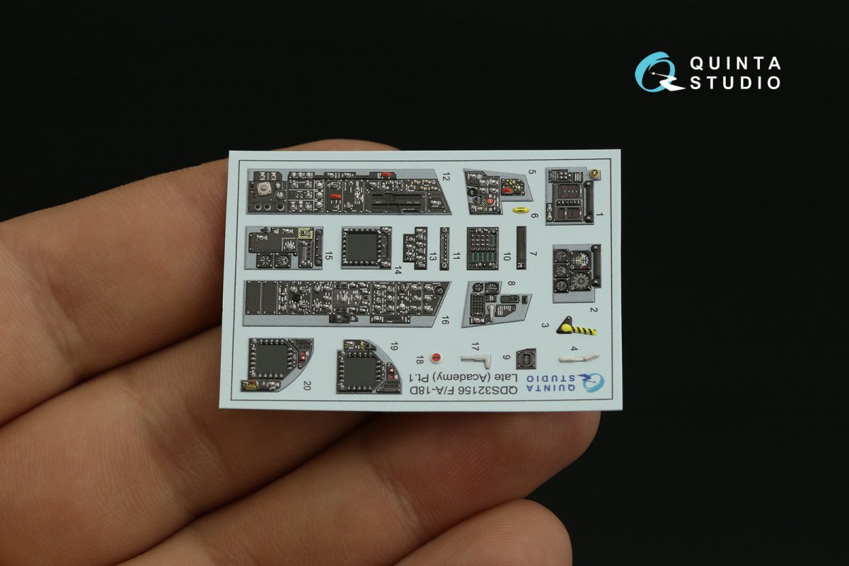 Quinta Studio QDS-32156 F/A-18D late 3D-Printed &amp;amp; coloured Interior on decal paper (Academy) (Small version) 1/32 – Bild 8