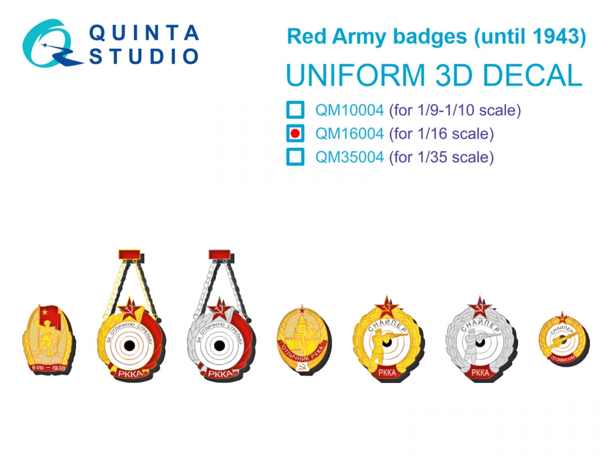 Quinta Studio QM16004 Red Army badges (until 1943) 1/16