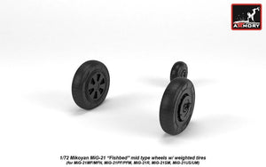 Armory Models AW72049 Mikoyan MiG-21 Fishbed wheels w/ weighted tires, mid 1/72 – Bild 5