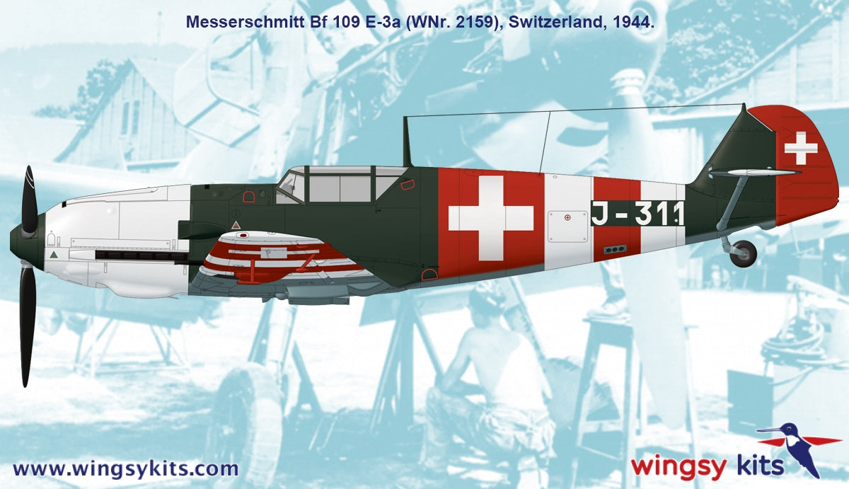 Wingsy Kits D5-12 Swiss Air Force Fighter MESSERSCHMITT Bf 109 E-3a 1/48 – zdjęcie 14
