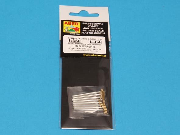 Ensemble de canons Aber 350L-64 pour cuirassé HMS Warspite - 15&amp;quot; Mk.Ix 8 ; 6&amp;quot; Mk.XII x 8 ; 4&amp;quot; Mk.XVI x 8 (1/350) – image 4