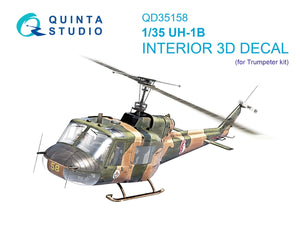 Quinta Studio QD35158 UH-1B 3D-Printed &amp;amp; coloured Interior on decal paper (Trumpeter) 1/35