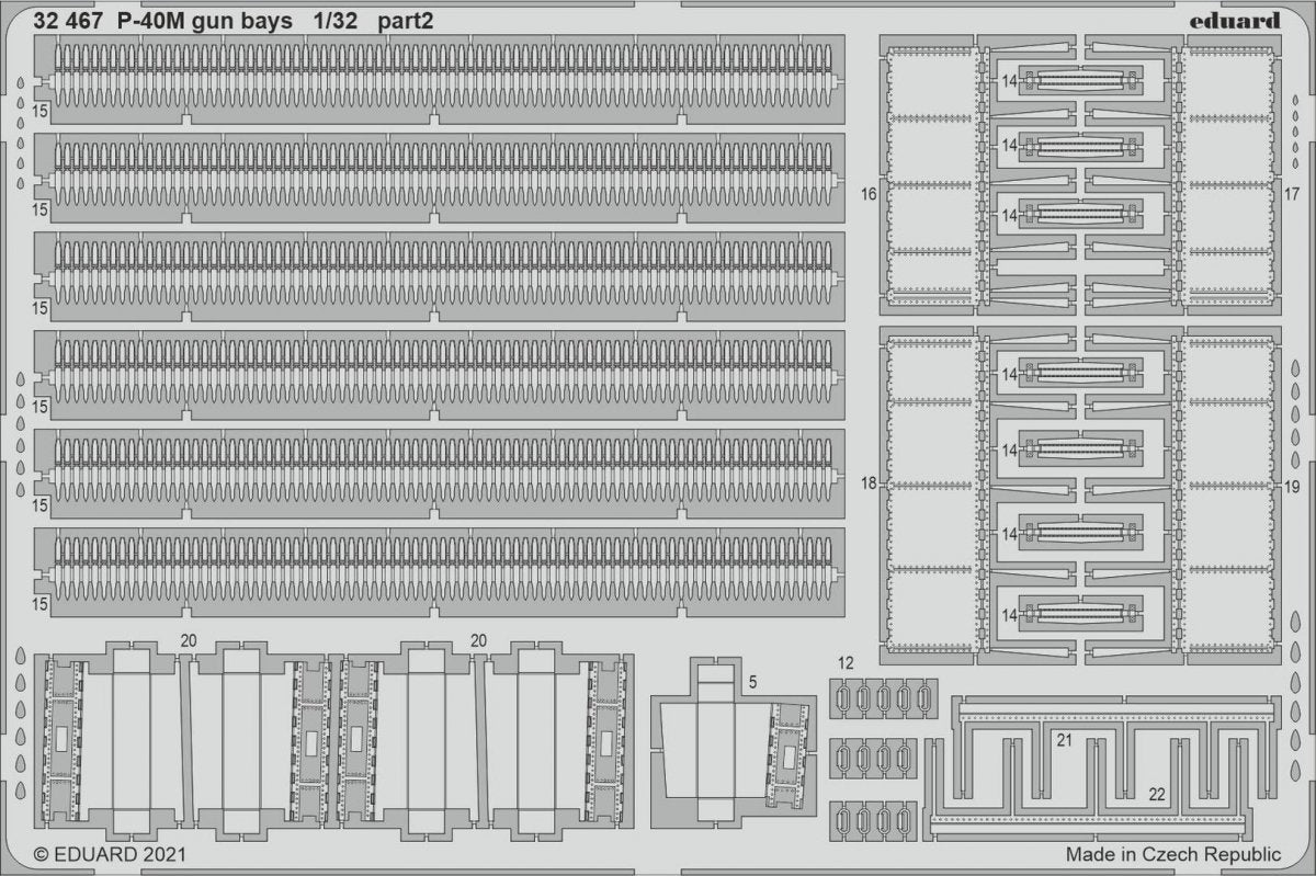Eduard 32467 P-40M gun bays TRUMPETER 1/32 – immagine 2