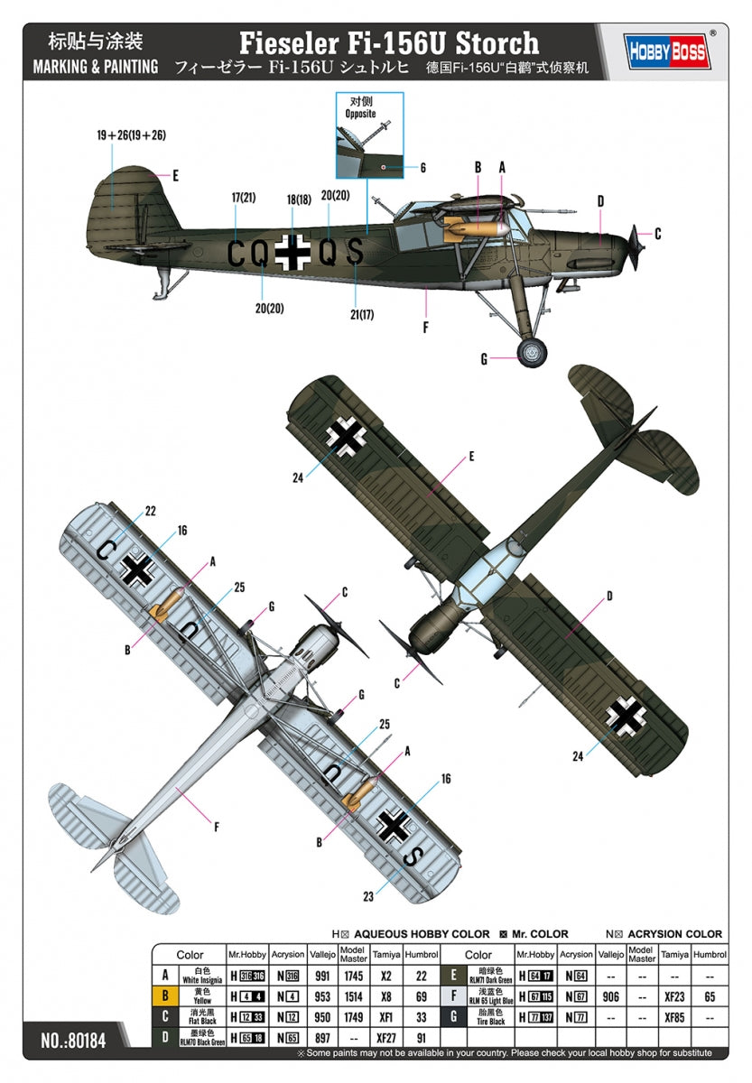 Hobby Boss 80184 Fieseler Fi-156U Storch 1/35 – imagen 4