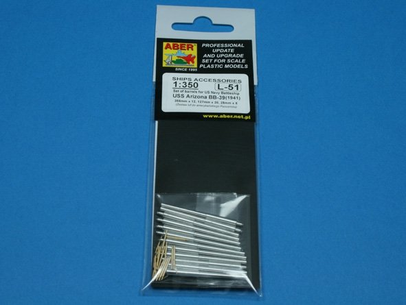 Aber 350L-51 Set of barrels 356mm x 12; 127mm x 20; 28mm x 8 for Arizona class battleships 1/350 – image 4