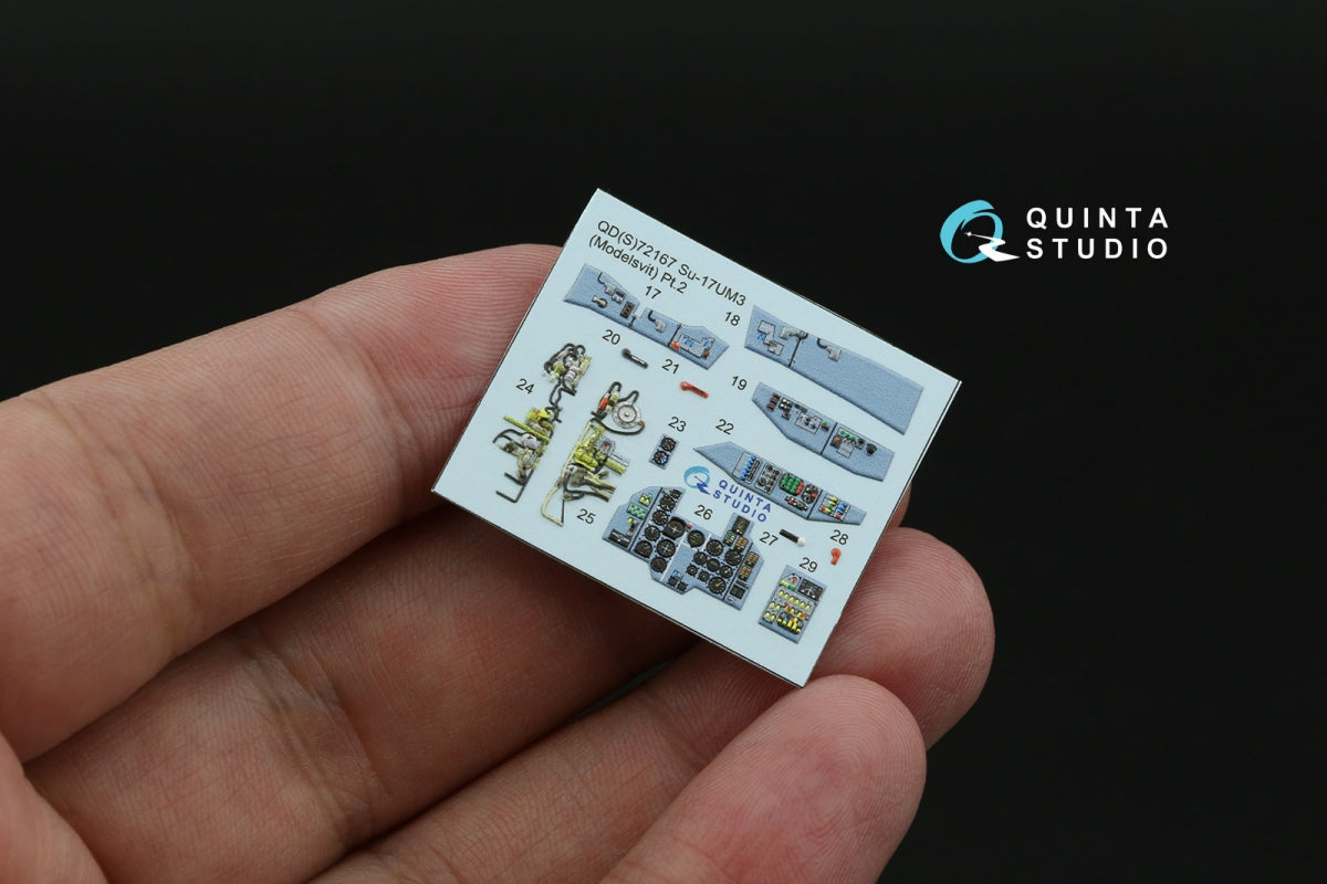 Quinta Studio QD+72167 Su-17UM3 3D-Printed &amp;amp; coloured Interior on decal paper (Modelsvit) (with 3D-printed resin part) 1/72 – Bild 14