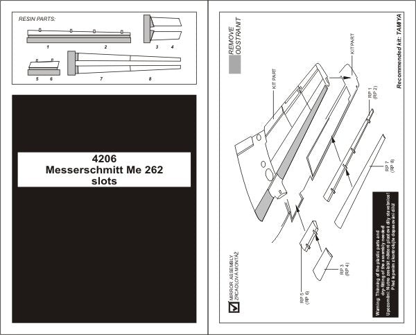 Aires 4206 Me 262A Schwalbe slots 1/48 TAMIYA – imagen 2