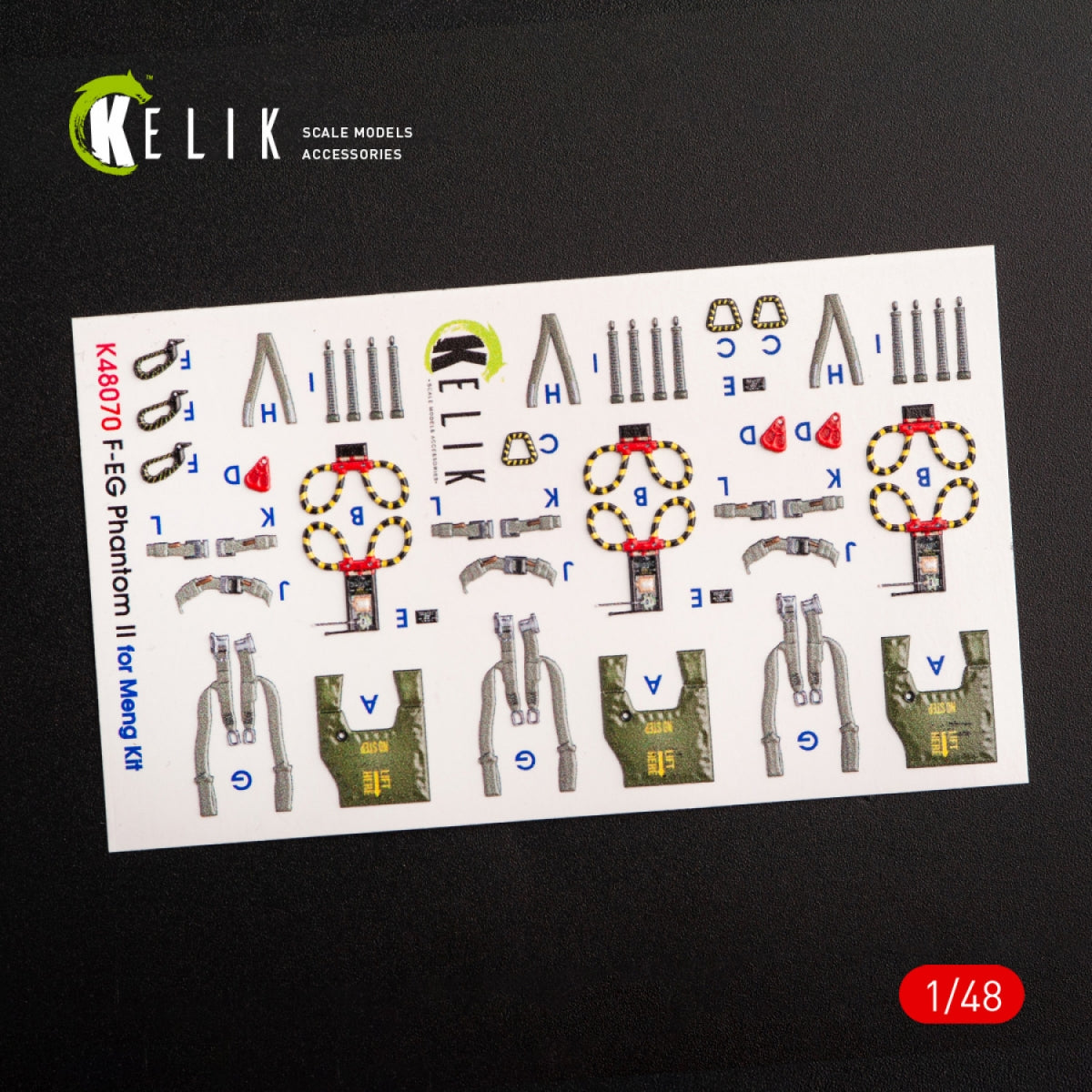 KELIK K48070 F-4E &amp;quot;PHANTOM II&amp;quot; INTERIOR 3D DECALS FOR MENG KIT 1/48 – immagine 2