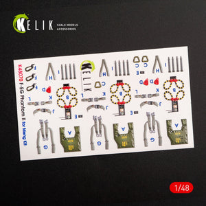 KELIK K48070 F-4E &amp;quot;PHANTOM II&amp;quot; INTERIOR 3D DECALS FOR MENG KIT 1/48 – immagine 2