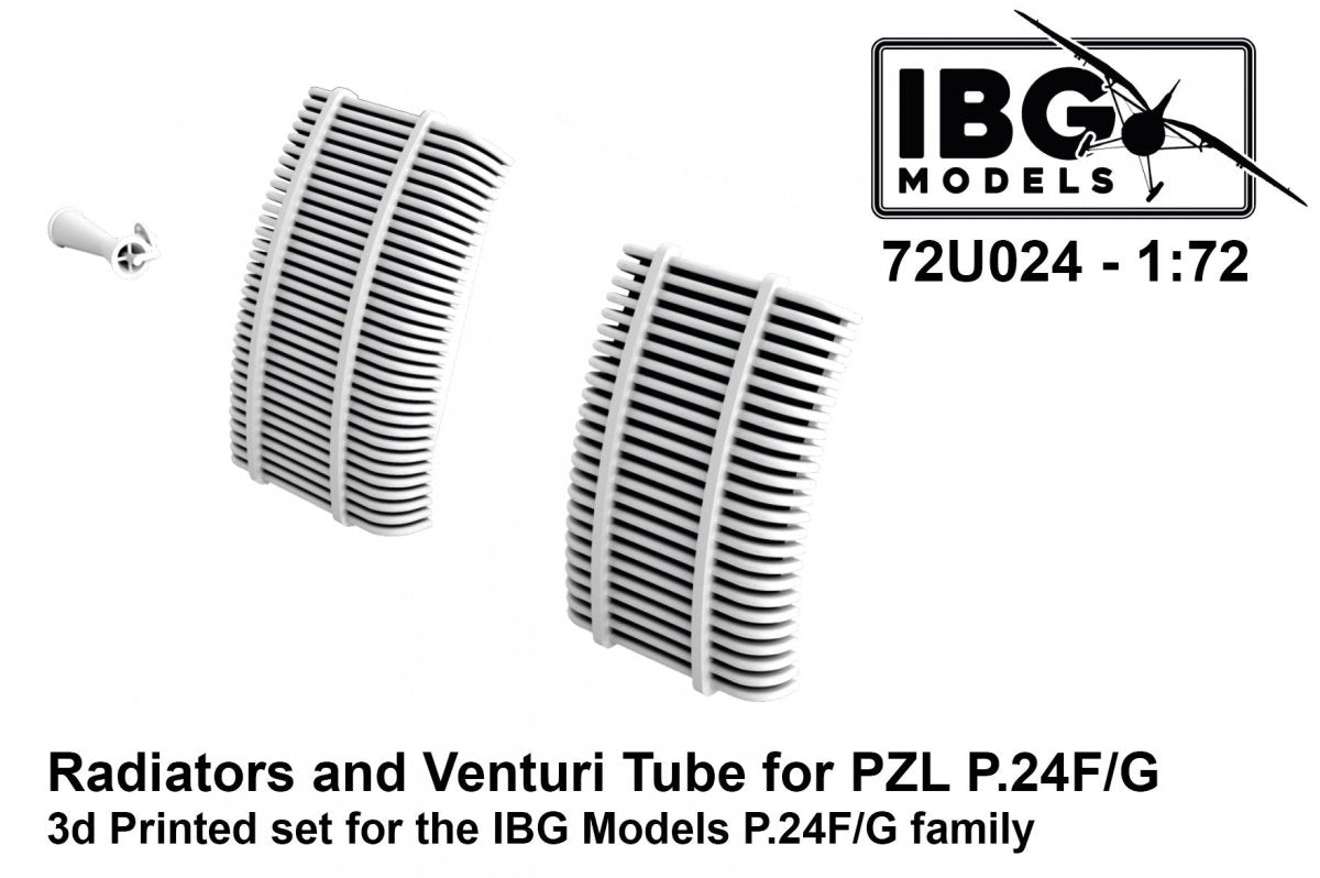 IBG 72U024 Radiateurs et Venturi pour PZL P.24F/G - Kit imprimé en 3D à l&amp;#39;échelle 1/72
