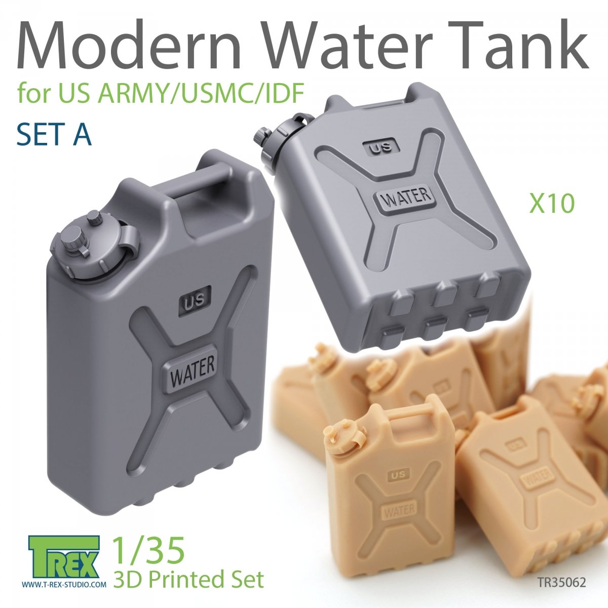 Ensemble de réservoir d'eau moderne T-Rex Studio TR35062 A pour l'armée américaine/les Marines américains/les Forces de défense israéliennes à l'échelle 1/35