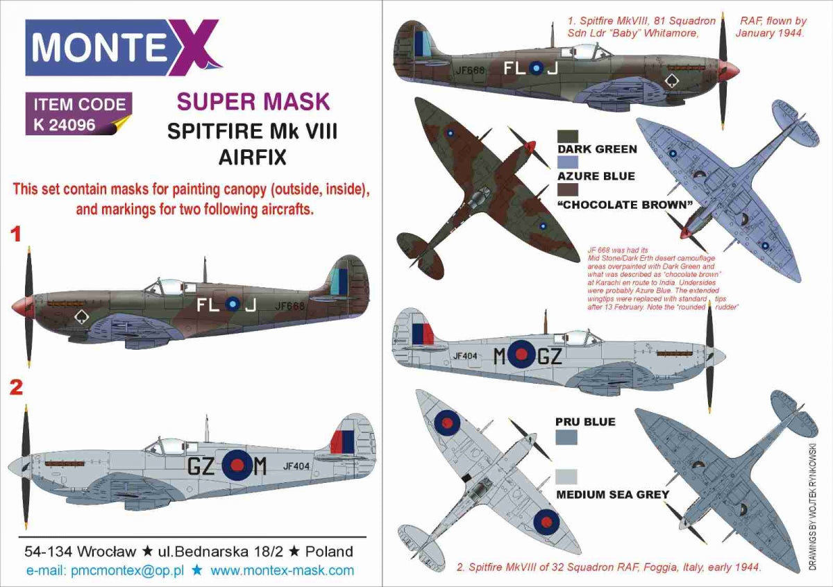 Montex K24096 SPITFIRE VIII for AIRFIX 1/24