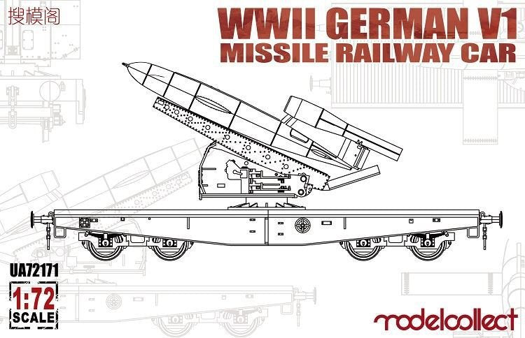 Modelcollect UA72171 WWII Germany V1 Missile Railway Car 1/72