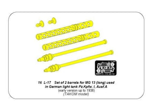 Aber 16L-17 Zestaw 2 luf do MG13 używanych w niemieckim czołgu Pz.Kpfw. I, Ausf.A wczesny do 1938r. / Set of 2 barrels for guns MG13 (long) used in German light tank Pz.Kpfw. I, Ausf.A early to 1938 1/16 – zdjęcie 8