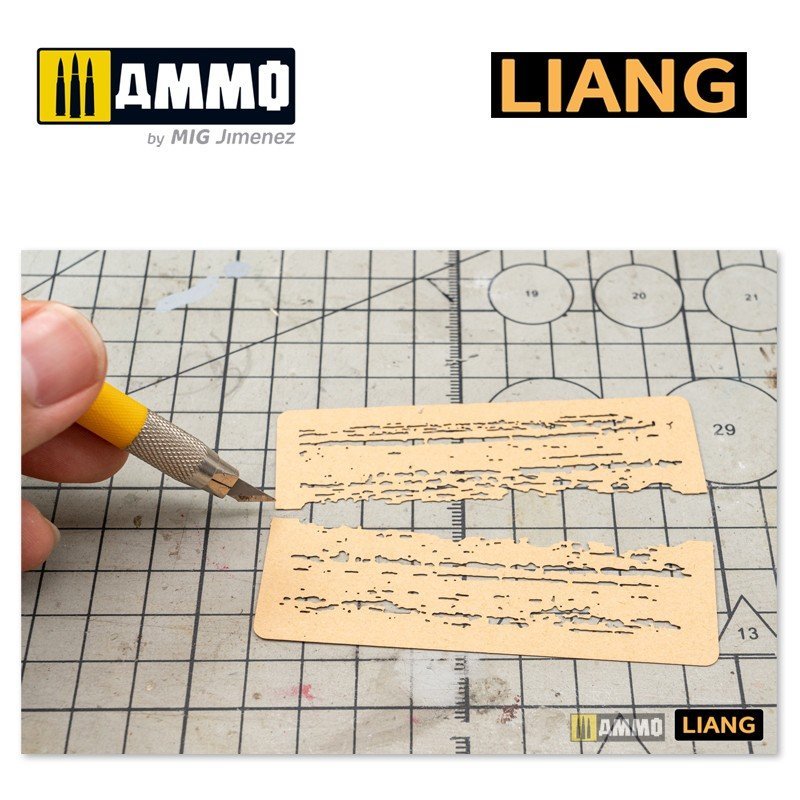 Liang 0009 Chipping Effects Airbrush Stencils – zdjęcie 6