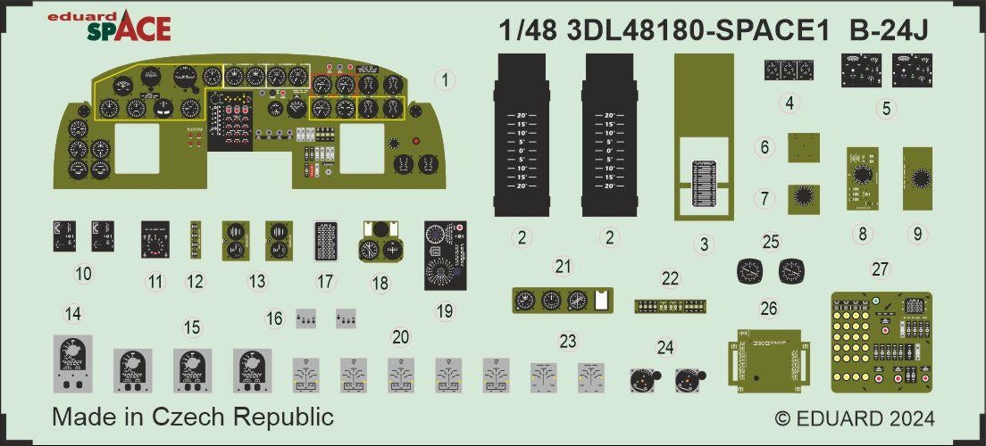 Eduard 3DL48180 B-24J SPACE HOBBY BOSS 1/48 – imagen 4