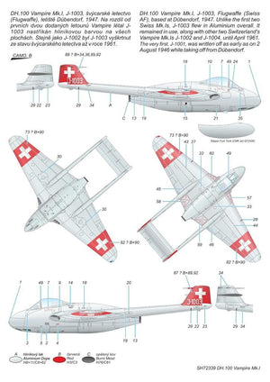 Special Hobby 72339 DH.100 Vampire Mk. I The First Jet Guardians of Neutrality 1/72 – immagine 4