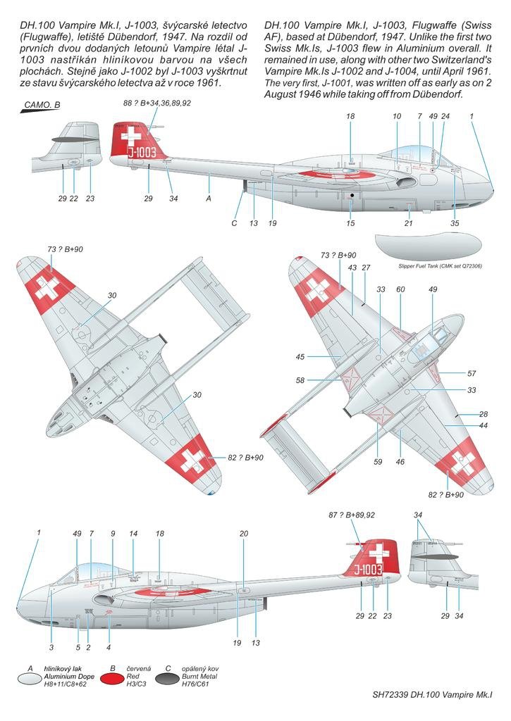 Special Hobby 72339 DH.100 Vampire Mk. I The First Jet Guardians of Neutrality 1/72 – immagine 4