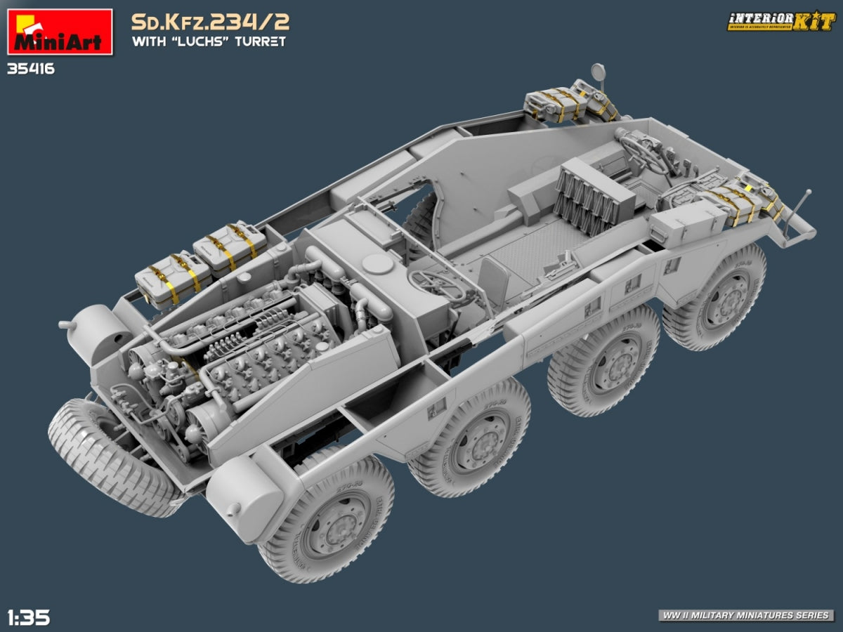 MiniArt 35416 Sd.Kfz.234/2 WITH LUCHS TURRET. INTERIOR KIT 1/35 – zdjęcie 17