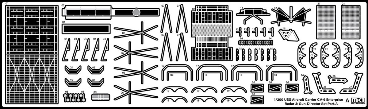 MK1 Design MD-20021 US Navy Aircraft Carrier CV-6 Enterprise Detail Up Parts Dx for Trumpeter 1/200 – imagen 66